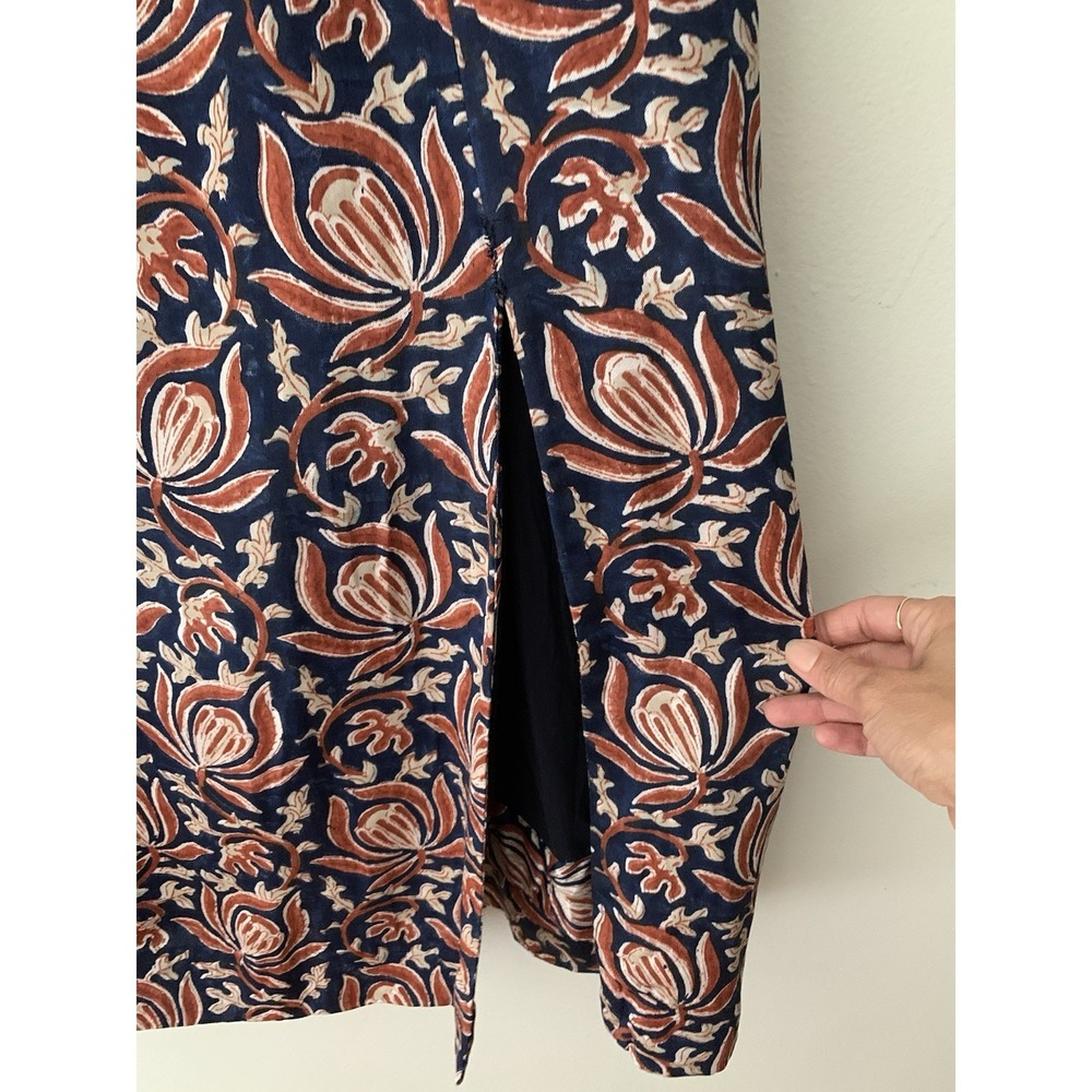 JODI Inaaya Silk Dress Sz M Midi Floral Hand Embroidery Hand Printed Lined Boho - Picture 9 of 15